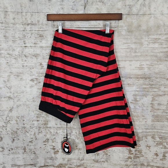 Dolls Kill x Emily the Strange Large Pajama PJ Pants Red Black Striped NWT - Picture 1 of 9